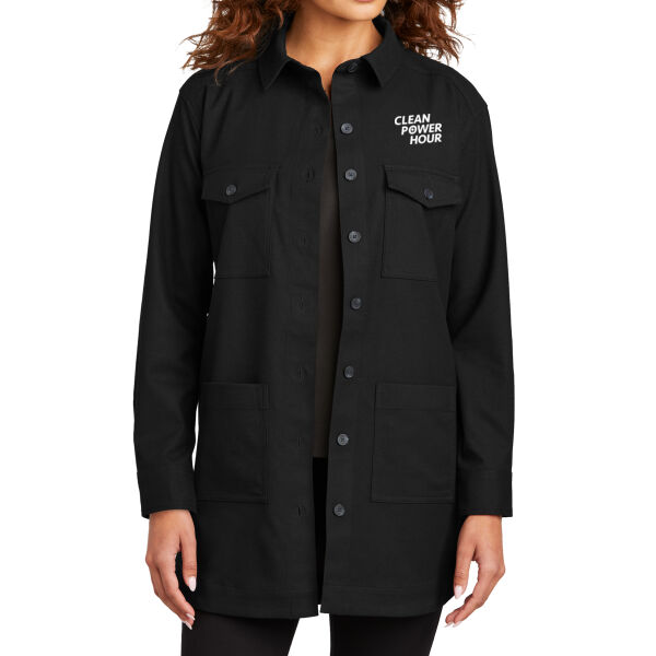 Clean Power Consulting Group Printed - Women's Long Sleeve Twill Overshirt Thumbnail