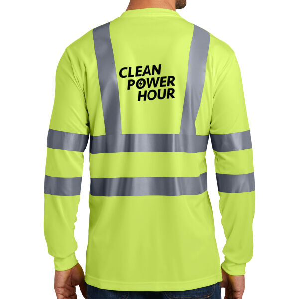 Clean Power Consulting Group Printed - Ansi 107 Class 3 Long Sleeve Snag Resistant Reflective T Shirt Thumbnail